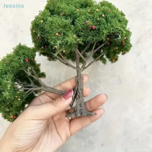 ♥Mini Artificial Bonsai Tree Realistic Moss Topiary with Berries, Fake Tree for Fairy Garden,Terrarium,Desk & Home Decor